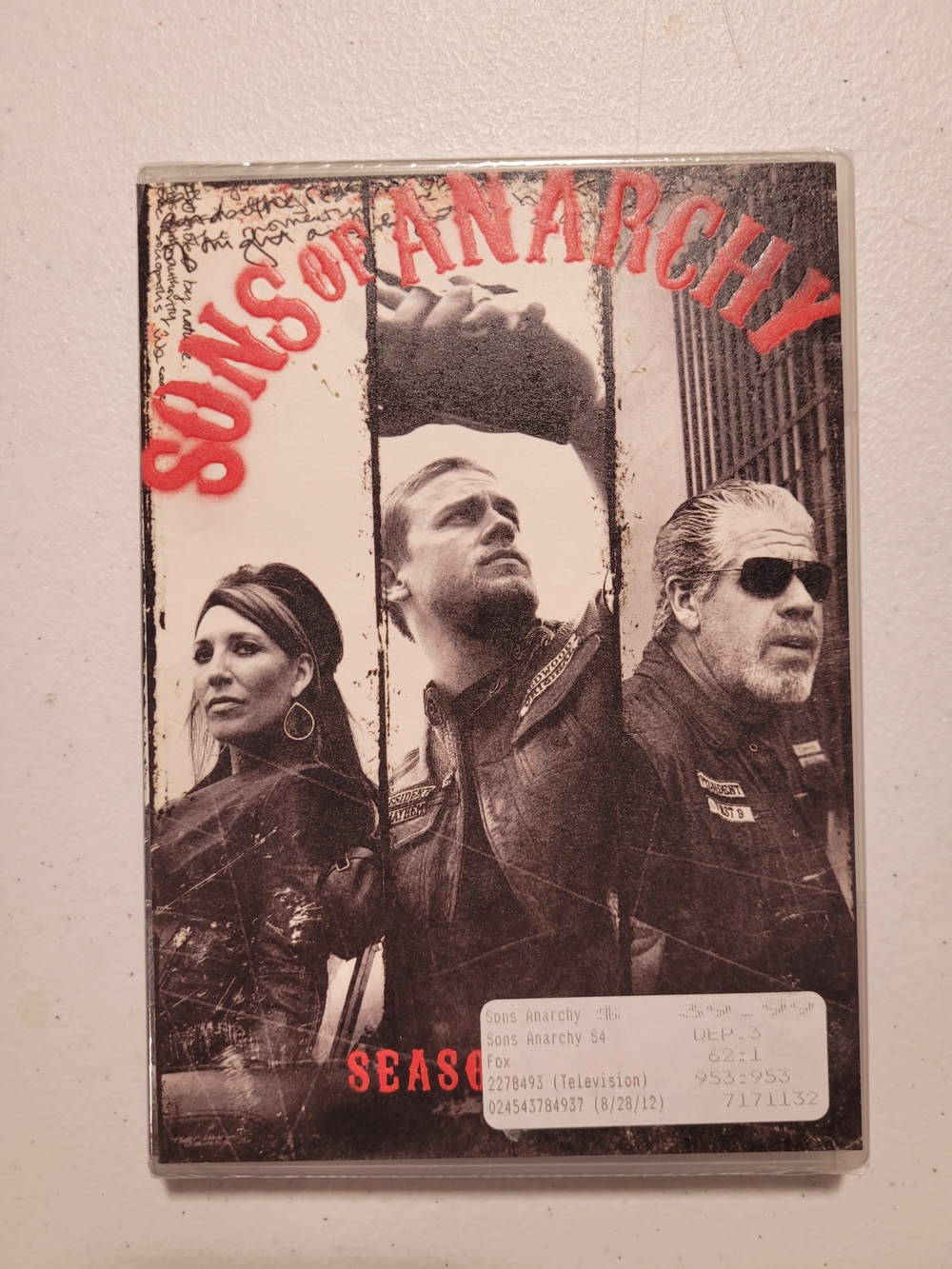 Sons Of Anarchy Season 4 DVD - Red & Black Cover